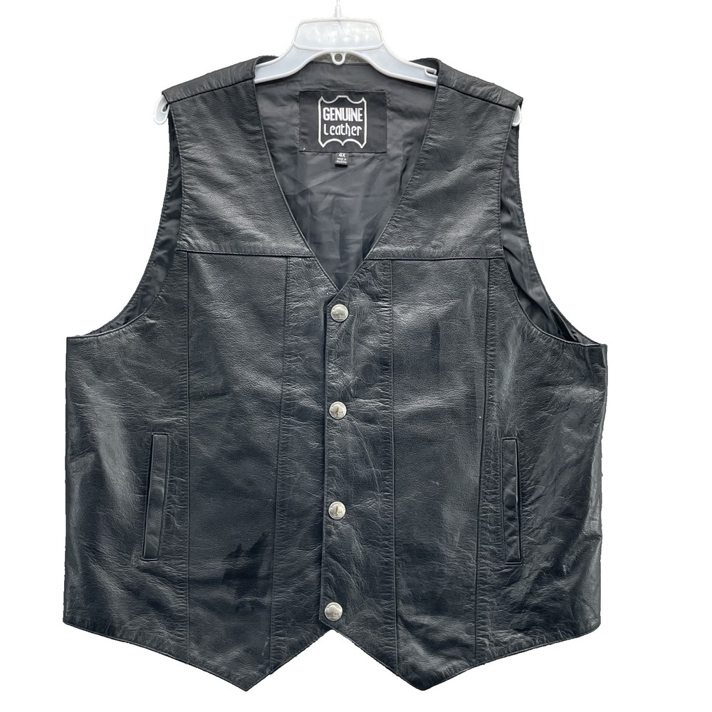 Genuine Leather Vest Men's 4X Motorcycle Biker Western Cowboy Riding 90's Rodeo